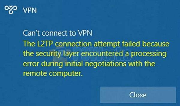 微软发布带外修复Windows 10″无法连接到VPN/L2TP连接尝试失败 “的错误插图